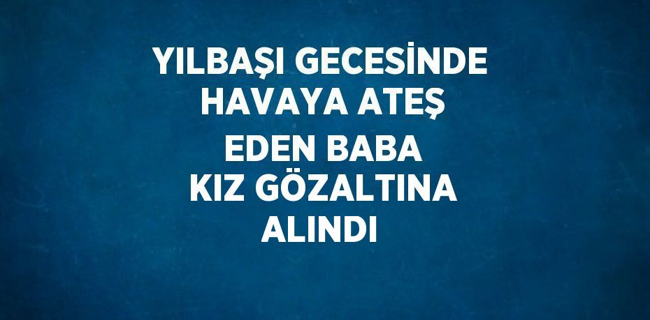 YILBAŞI GECESİNDE HAVAYA ATEŞ EDEN BABA KIZ GÖZALTINA ALINDI