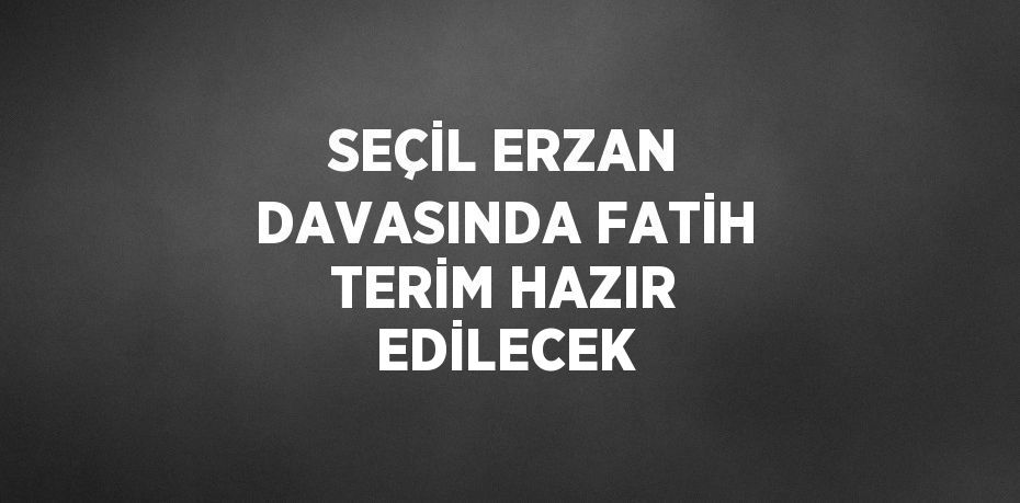 SEÇİL ERZAN DAVASINDA FATİH TERİM HAZIR EDİLECEK