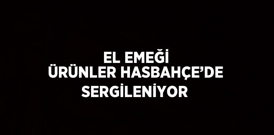 EL EMEĞİ ÜRÜNLER HASBAHÇE’DE SERGİLENİYOR