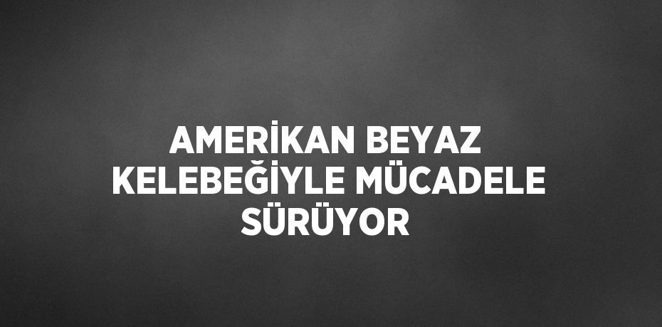 AMERİKAN BEYAZ KELEBEĞİYLE MÜCADELE SÜRÜYOR