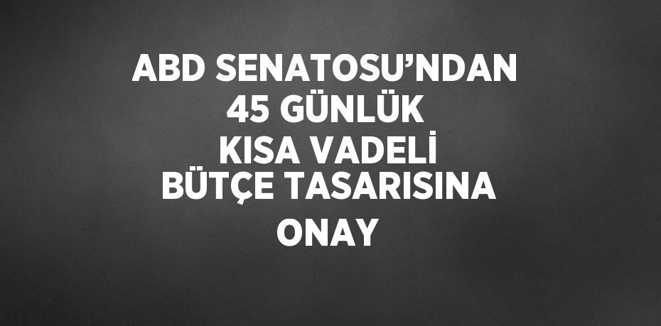 ABD SENATOSU’NDAN 45 GÜNLÜK KISA VADELİ BÜTÇE TASARISINA ONAY