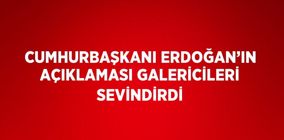 CUMHURBAŞKANI ERDOĞAN’IN AÇIKLAMASI GALERİCİLERİ SEVİNDİRDİ