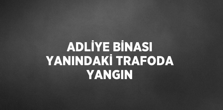 ADLİYE BİNASI YANINDAKİ TRAFODA YANGIN