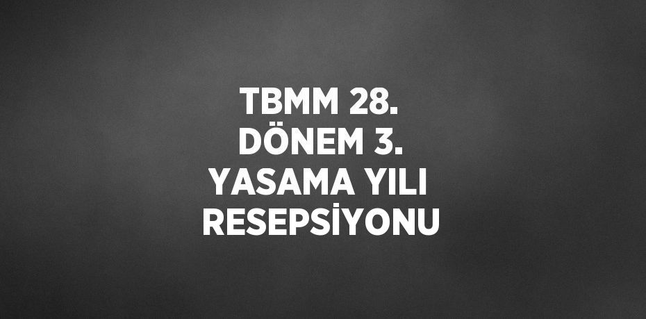 TBMM 28. DÖNEM 3. YASAMA YILI RESEPSİYONU