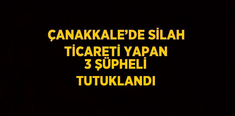 ÇANAKKALE’DE SİLAH TİCARETİ YAPAN 3 ŞÜPHELİ TUTUKLANDI