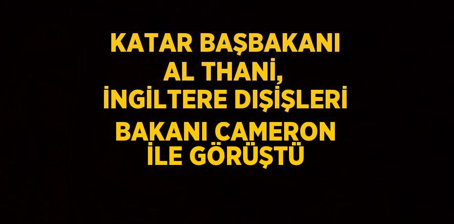 KATAR BAŞBAKANI AL THANİ, İNGİLTERE DIŞİŞLERİ BAKANI CAMERON İLE GÖRÜŞTÜ