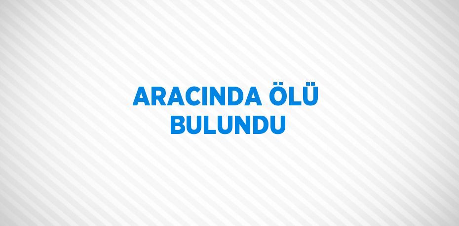 ARACINDA ÖLÜ BULUNDU