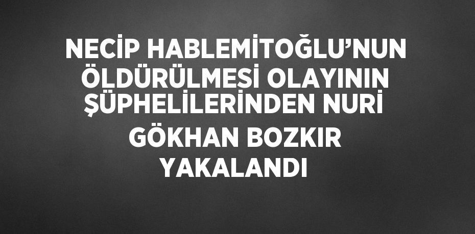 NECİP HABLEMİTOĞLU’NUN ÖLDÜRÜLMESİ OLAYININ ŞÜPHELİLERİNDEN NURİ GÖKHAN BOZKIR YAKALANDI