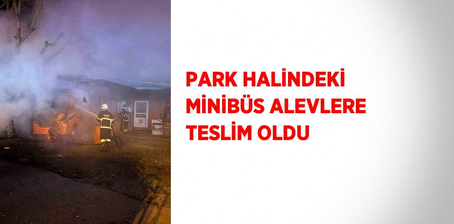 PARK HALİNDEKİ MİNİBÜS ALEVLERE TESLİM OLDU