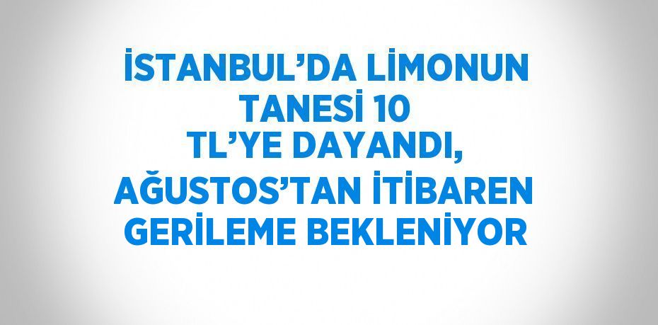 İSTANBUL’DA LİMONUN TANESİ 10 TL’YE DAYANDI, AĞUSTOS’TAN İTİBAREN GERİLEME BEKLENİYOR