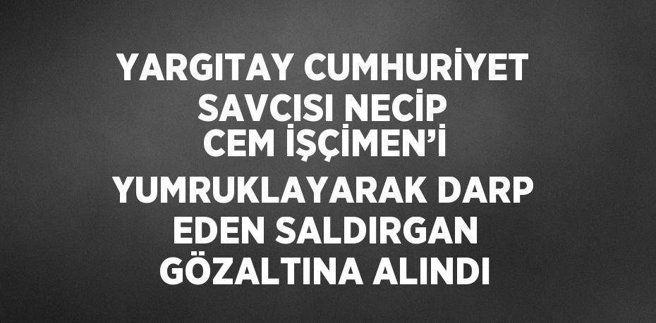 YARGITAY CUMHURİYET SAVCISI NECİP CEM İŞÇİMEN’İ YUMRUKLAYARAK DARP EDEN SALDIRGAN GÖZALTINA ALINDI