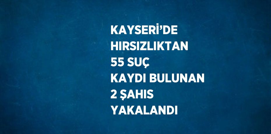 KAYSERİ’DE HIRSIZLIKTAN 55 SUÇ KAYDI BULUNAN 2 ŞAHIS YAKALANDI