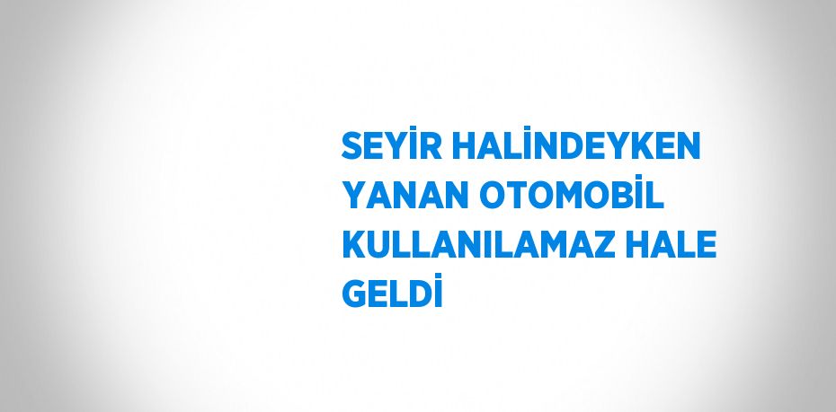 SEYİR HALİNDEYKEN YANAN OTOMOBİL KULLANILAMAZ HALE GELDİ