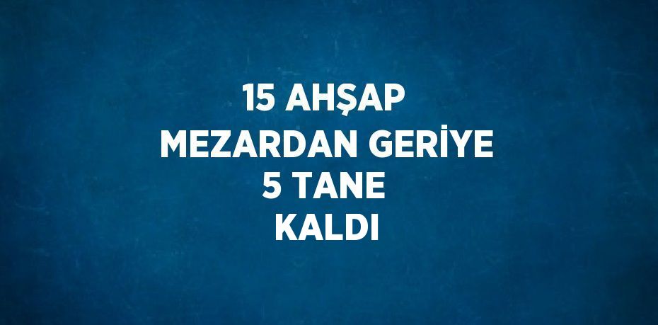 15 AHŞAP MEZARDAN GERİYE 5 TANE KALDI