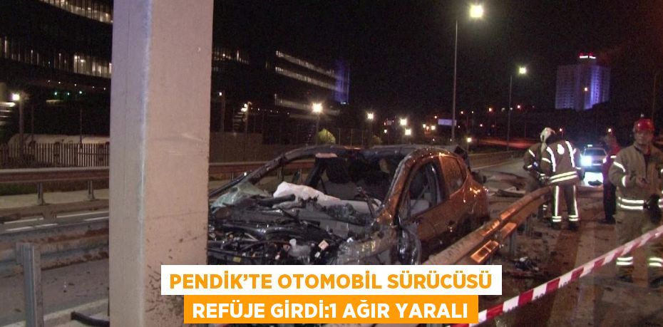 PENDİK’TE OTOMOBİL SÜRÜCÜSÜ REFÜJE GİRDİ:1 AĞIR YARALI