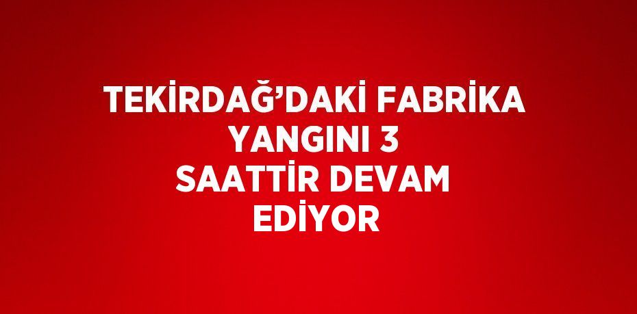 TEKİRDAĞ’DAKİ FABRİKA YANGINI 3 SAATTİR DEVAM EDİYOR