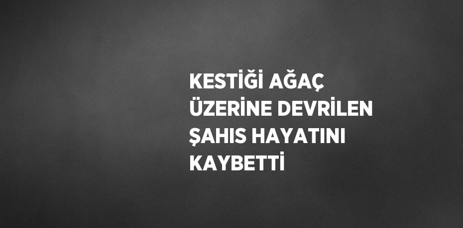 KESTİĞİ AĞAÇ ÜZERİNE DEVRİLEN ŞAHIS HAYATINI KAYBETTİ