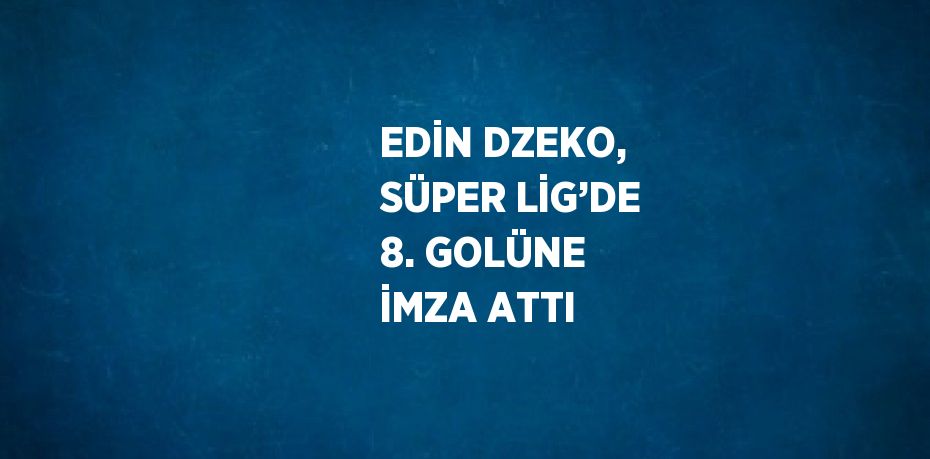 EDİN DZEKO, SÜPER LİG’DE 8. GOLÜNE İMZA ATTI