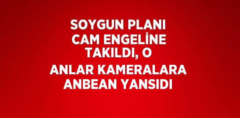 SOYGUN PLANI CAM ENGELİNE TAKILDI, O ANLAR KAMERALARA ANBEAN YANSIDI