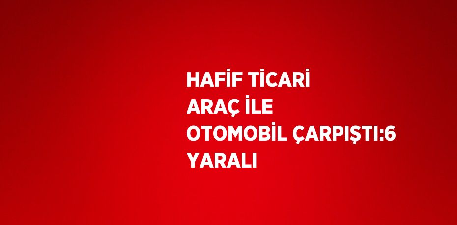 HAFİF TİCARİ ARAÇ İLE OTOMOBİL ÇARPIŞTI:6 YARALI