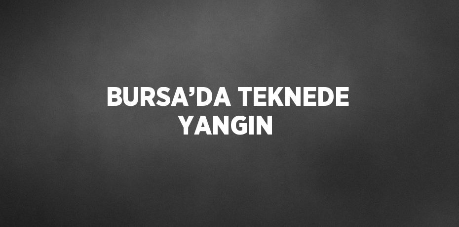 BURSA’DA TEKNEDE YANGIN