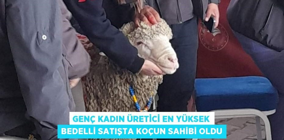 Genç kadın üretici en yüksek bedelli satışta koçun sahibi oldu