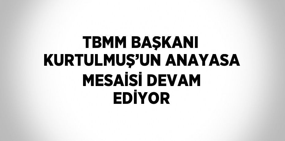 TBMM BAŞKANI KURTULMUŞ’UN ANAYASA MESAİSİ DEVAM EDİYOR