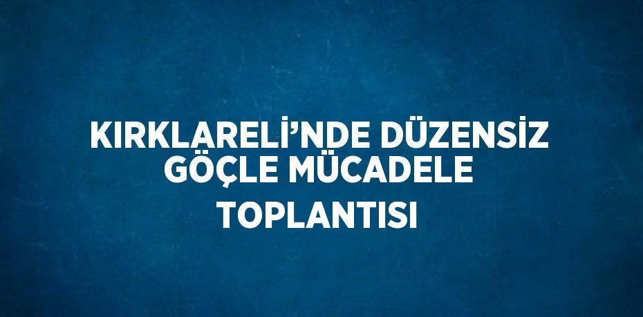 KIRKLARELİ’NDE DÜZENSİZ GÖÇLE MÜCADELE TOPLANTISI