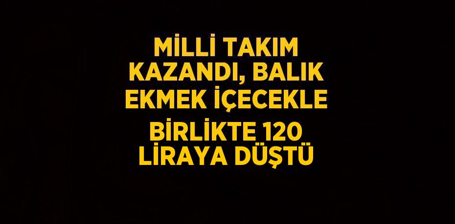 MİLLİ TAKIM KAZANDI, BALIK EKMEK İÇECEKLE BİRLİKTE 120 LİRAYA DÜŞTÜ