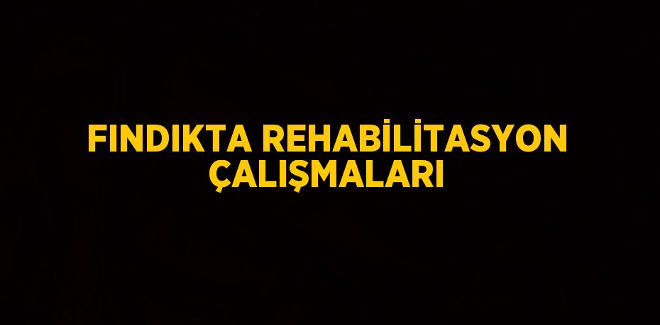 FINDIKTA REHABİLİTASYON ÇALIŞMALARI