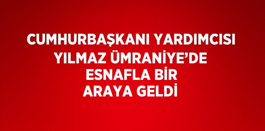 CUMHURBAŞKANI YARDIMCISI YILMAZ ÜMRANİYE’DE ESNAFLA BİR ARAYA GELDİ