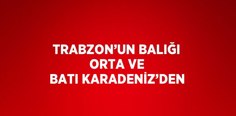 TRABZON’UN BALIĞI ORTA VE BATI KARADENİZ’DEN