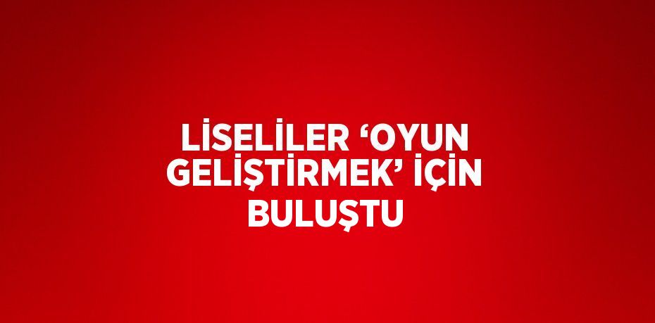 LİSELİLER ‘OYUN GELİŞTİRMEK’ İÇİN BULUŞTU