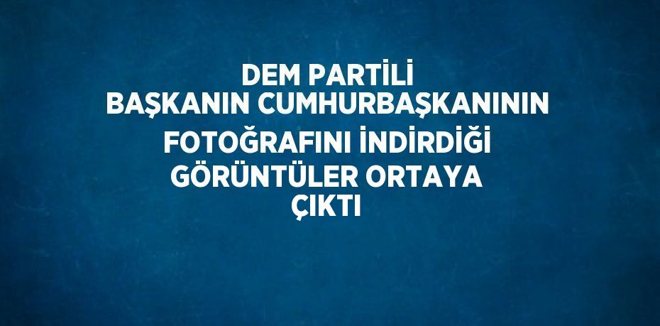 DEM PARTİLİ BAŞKANIN CUMHURBAŞKANININ FOTOĞRAFINI İNDİRDİĞİ GÖRÜNTÜLER ORTAYA ÇIKTI