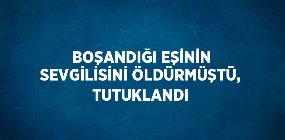 BOŞANDIĞI EŞİNİN SEVGİLİSİNİ ÖLDÜRMÜŞTÜ, TUTUKLANDI