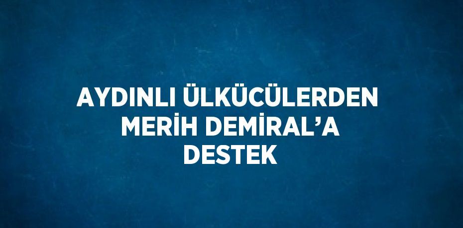 AYDINLI ÜLKÜCÜLERDEN MERİH DEMİRAL’A DESTEK