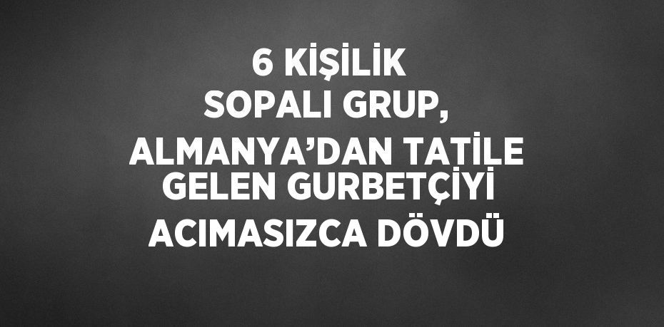 6 KİŞİLİK SOPALI GRUP, ALMANYA’DAN TATİLE GELEN GURBETÇİYİ ACIMASIZCA DÖVDÜ