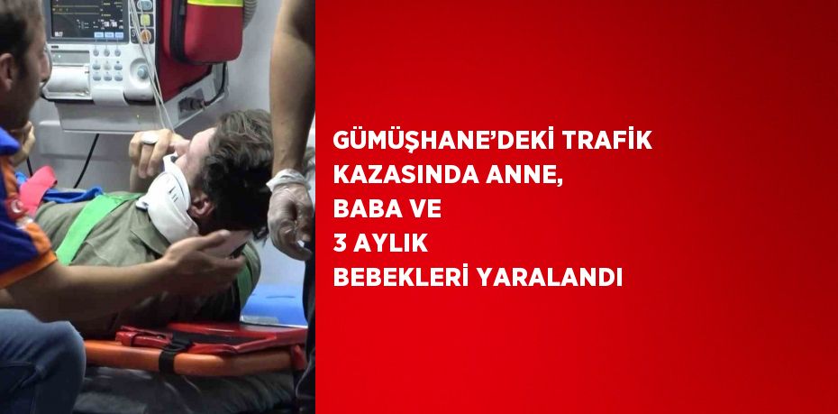 GÜMÜŞHANE’DEKİ TRAFİK KAZASINDA ANNE, BABA VE 3 AYLIK BEBEKLERİ YARALANDI