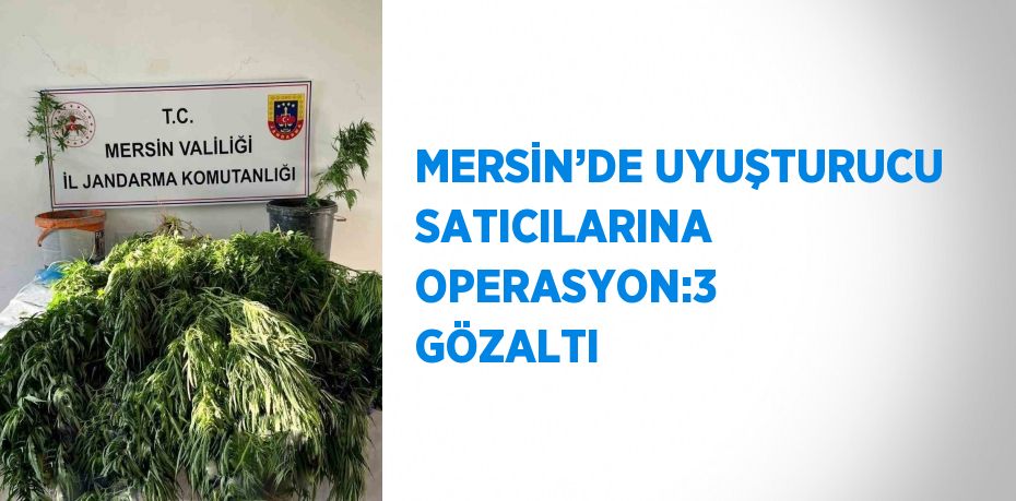 MERSİN’DE UYUŞTURUCU SATICILARINA OPERASYON:3 GÖZALTI