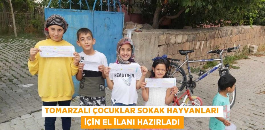 TOMARZALI ÇOCUKLAR SOKAK HAYVANLARI İÇİN EL İLANI HAZIRLADI