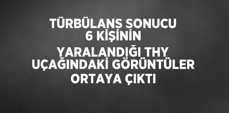 TÜRBÜLANS SONUCU 6 KİŞİNİN YARALANDIĞI THY UÇAĞINDAKİ GÖRÜNTÜLER ORTAYA ÇIKTI