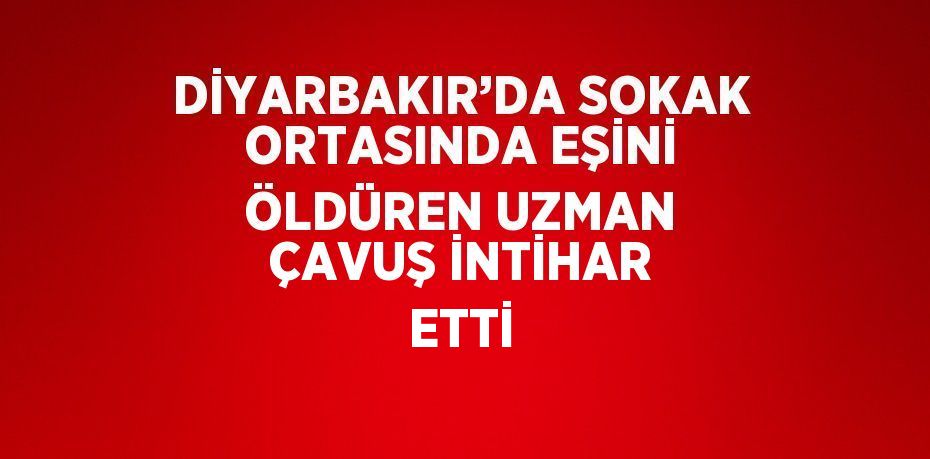 DİYARBAKIR’DA SOKAK ORTASINDA EŞİNİ ÖLDÜREN UZMAN ÇAVUŞ İNTİHAR ETTİ