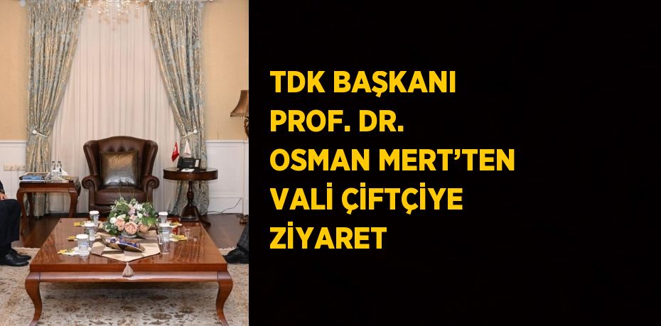 TDK BAŞKANI PROF. DR. OSMAN MERT’TEN VALİ ÇİFTÇİYE ZİYARET