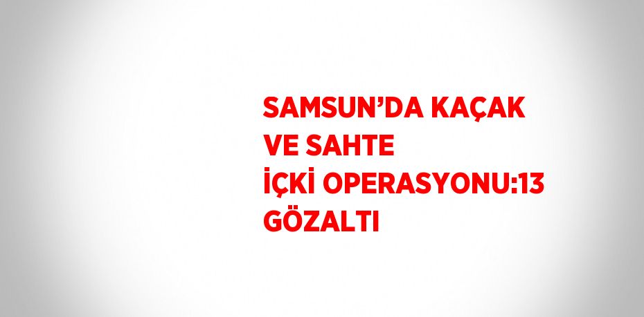 SAMSUN’DA KAÇAK VE SAHTE İÇKİ OPERASYONU:13 GÖZALTI