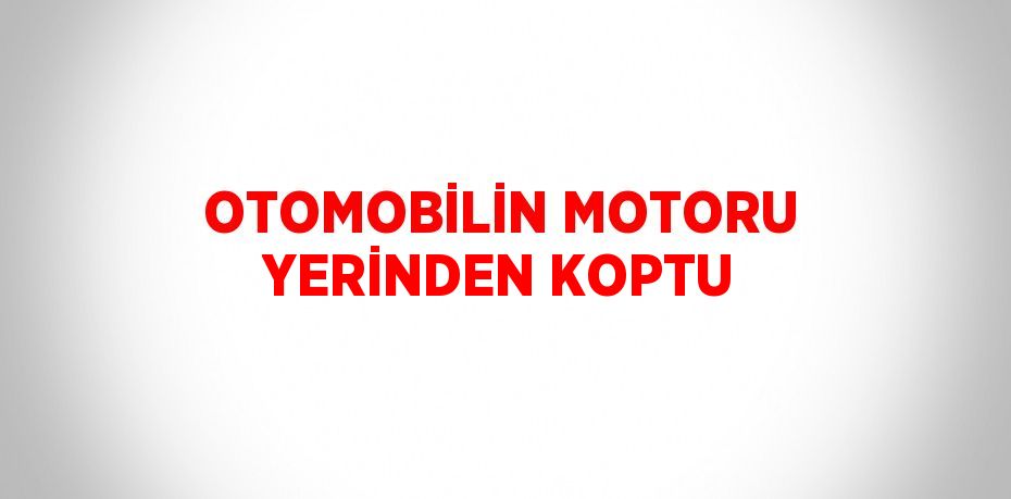 OTOMOBİLİN MOTORU YERİNDEN KOPTU