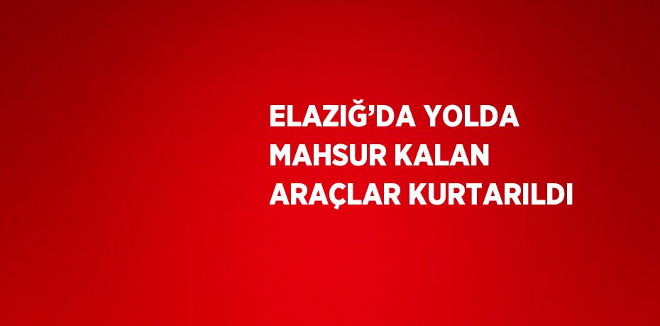 ELAZIĞ’DA YOLDA MAHSUR KALAN ARAÇLAR KURTARILDI