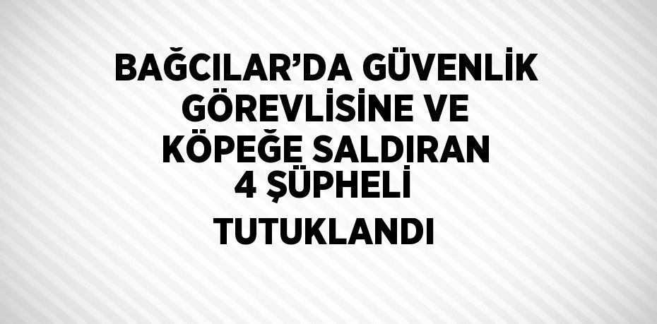 BAĞCILAR’DA GÜVENLİK GÖREVLİSİNE VE KÖPEĞE SALDIRAN 4 ŞÜPHELİ TUTUKLANDI