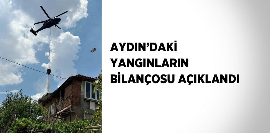 AYDIN’DAKİ YANGINLARIN BİLANÇOSU AÇIKLANDI