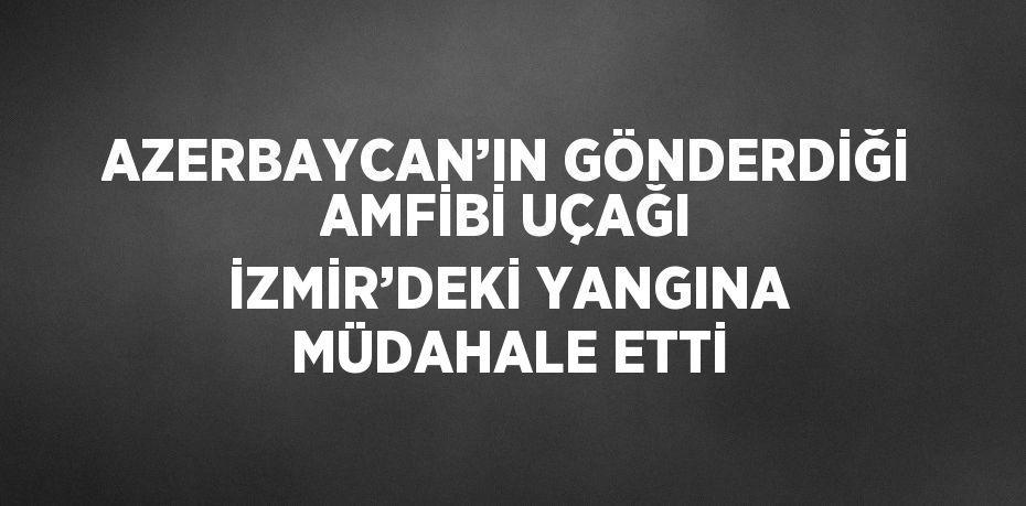 AZERBAYCAN’IN GÖNDERDİĞİ AMFİBİ UÇAĞI İZMİR’DEKİ YANGINA MÜDAHALE ETTİ