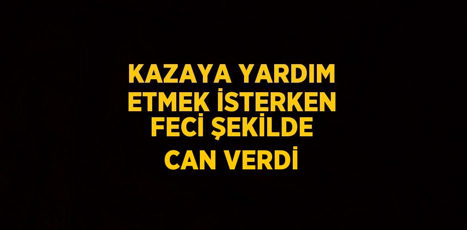 KAZAYA YARDIM ETMEK İSTERKEN FECİ ŞEKİLDE CAN VERDİ